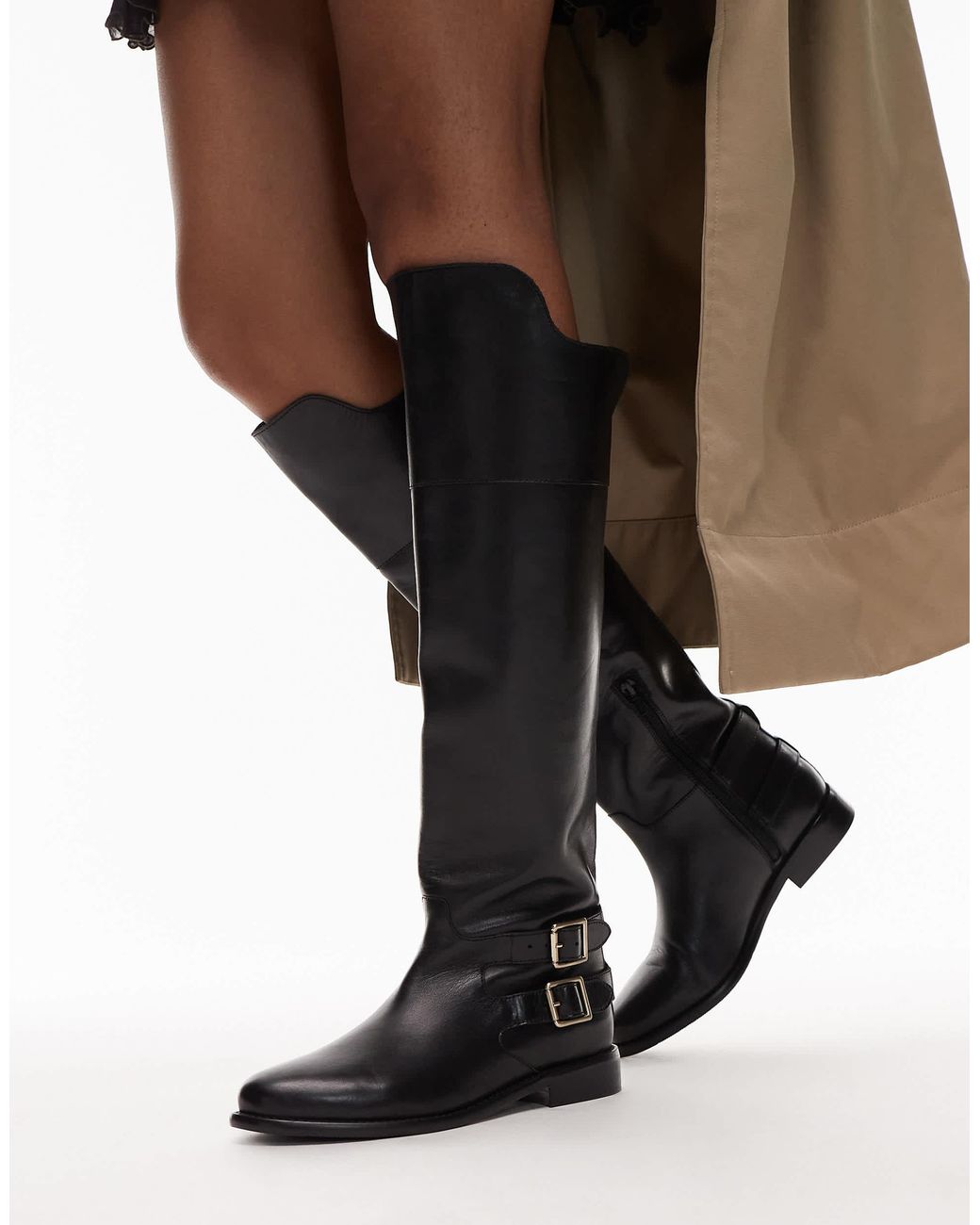 Fe-lise - bottes style équitation à détails boucles Bronx en coloris Black