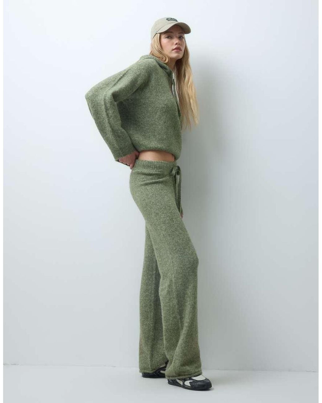 Vero Moda Green Knitted Wide Leg Trouser Co-Ord