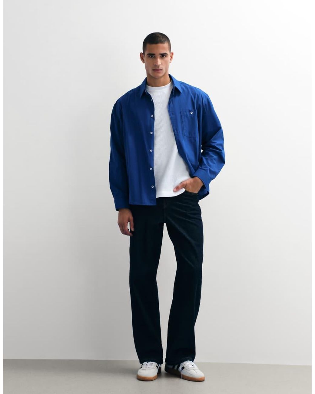 ASOS Blue Oversized Poplin Shirt for men