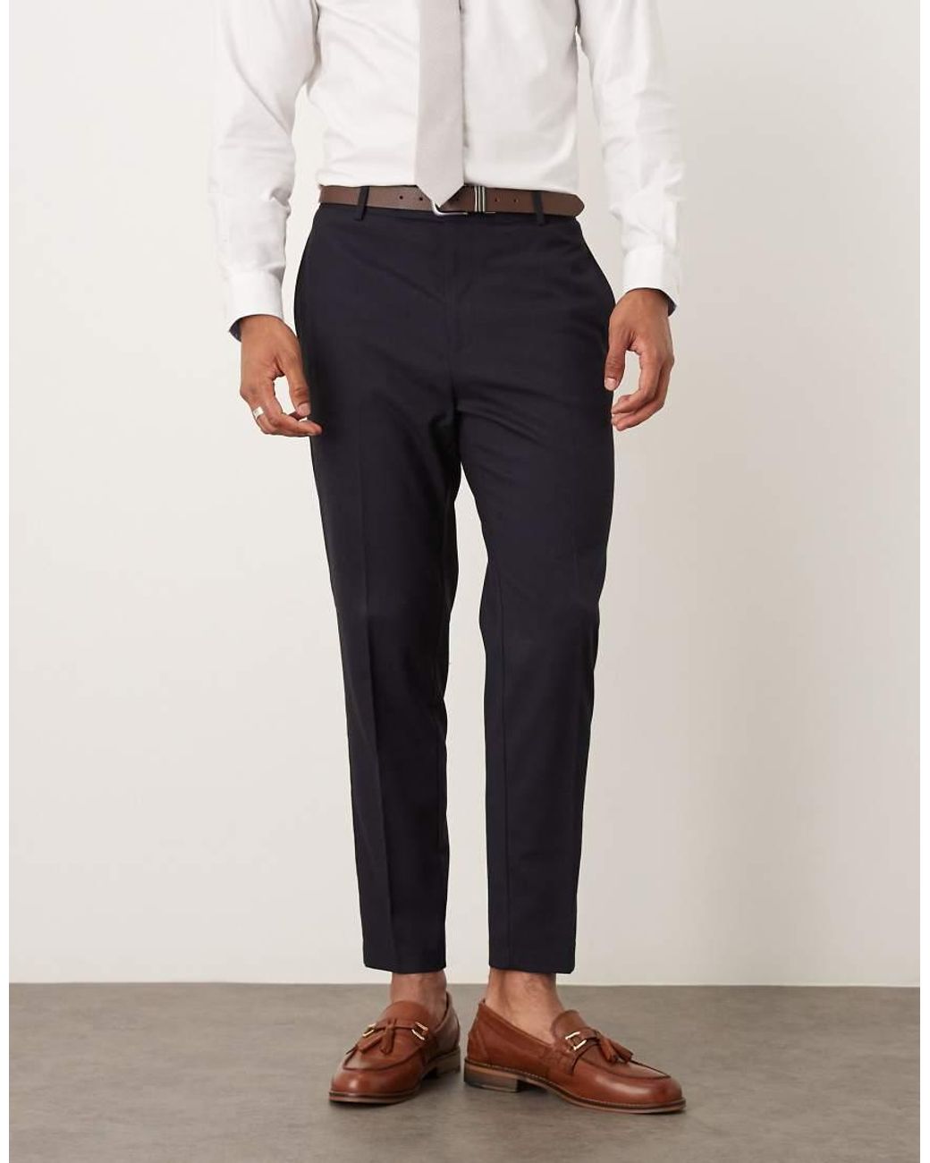 ASOS Blue Tapered Suit Trousers for men