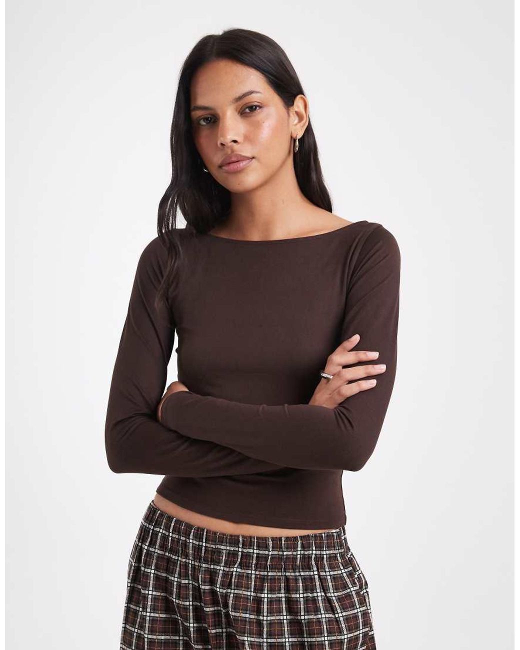 Hollister Black Long Sleeve Seamless Scoop Neck Top