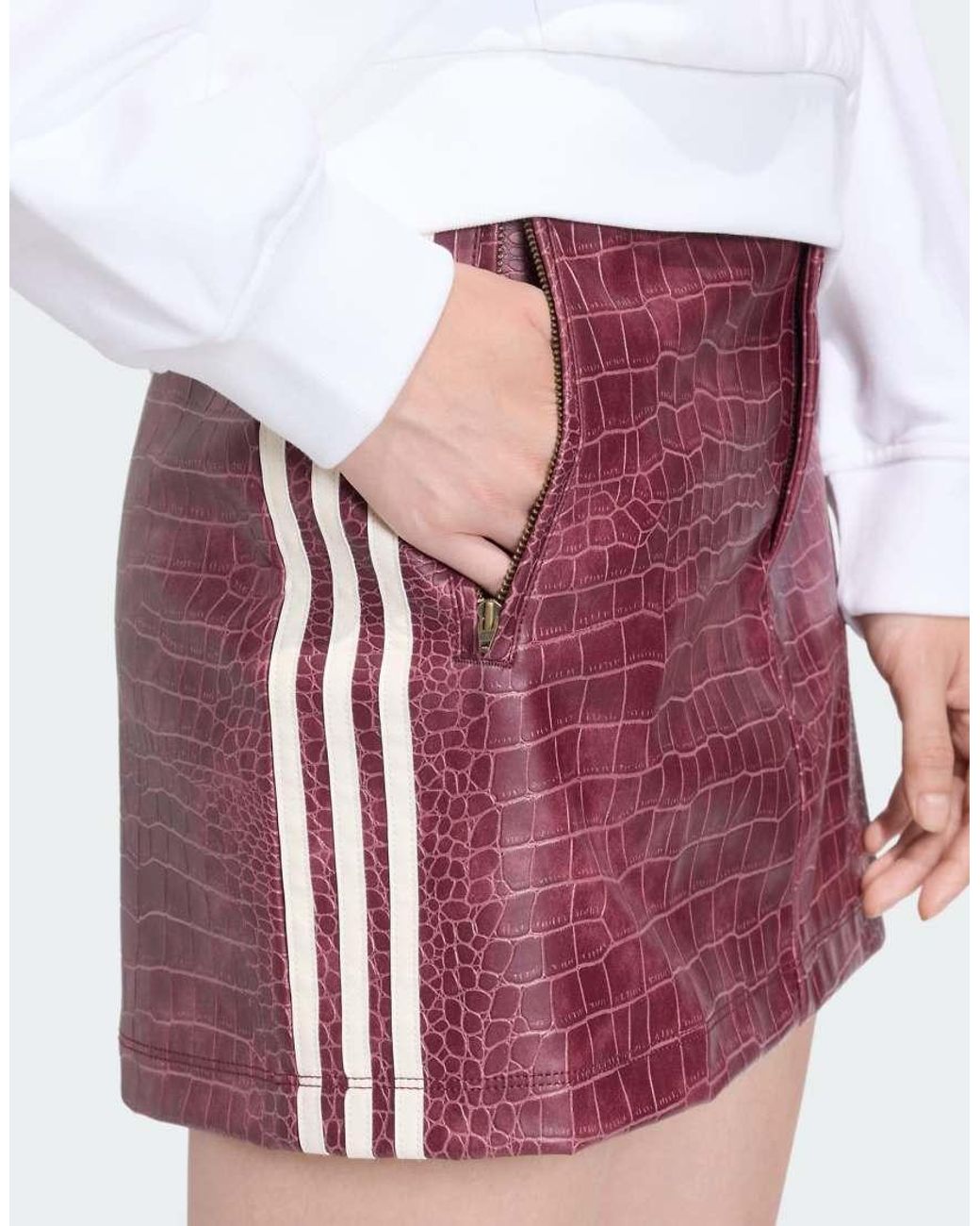 Adidas Originals Red Pleather Mini Skirt