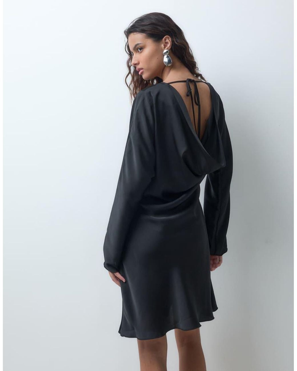 ONLY Black Cowl Neck Long Sleeve Mini Dress