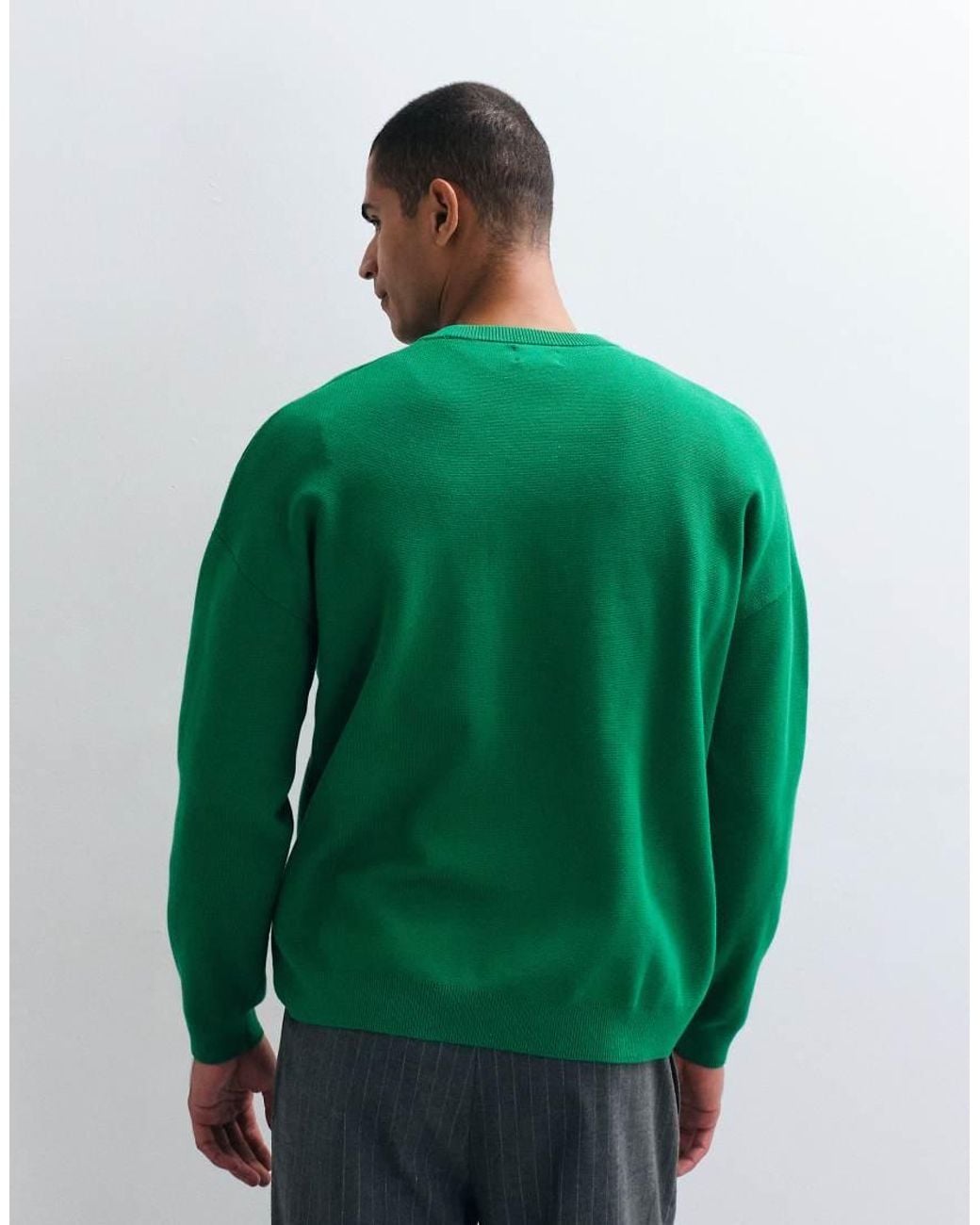 ASOS Green Oversized Compact Knitted Jumper for men