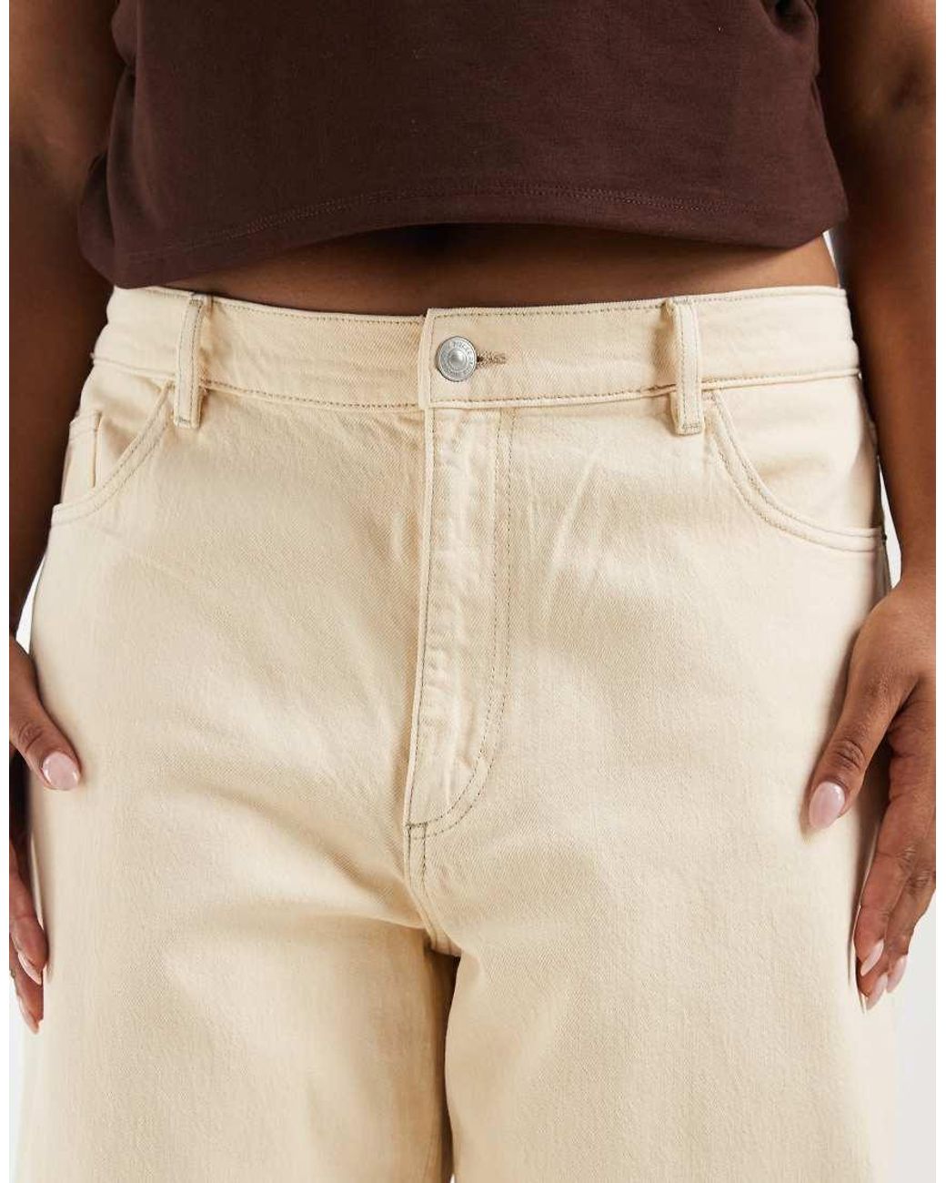 Pieces Plus Brown Pieces Curve Barrel Jean