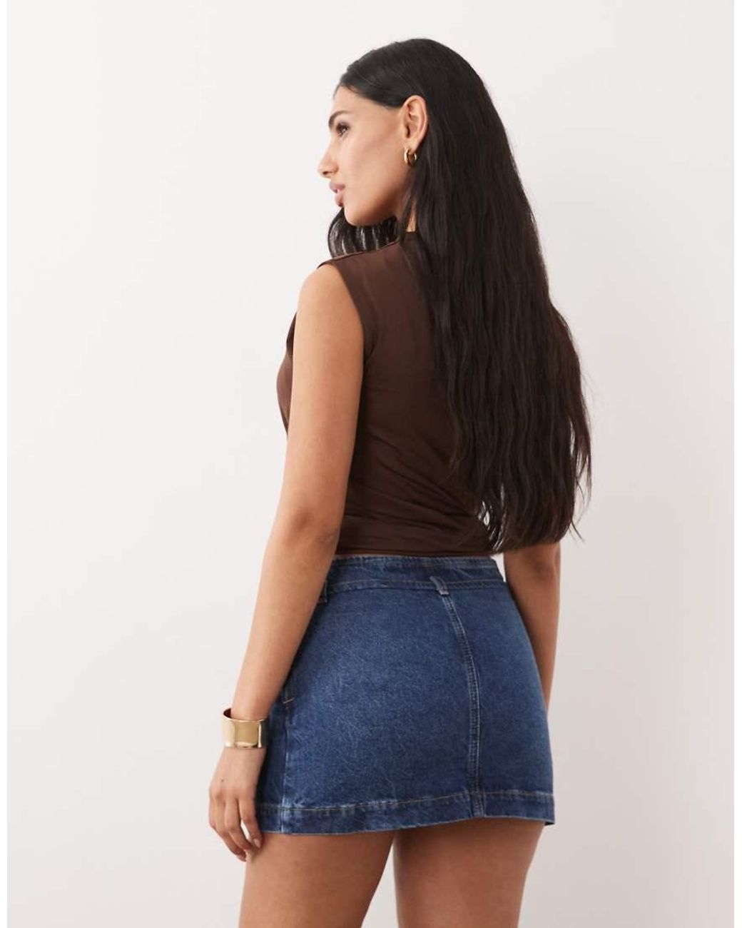 ASOS Blue Micro Mini Denim Skirt With Belt