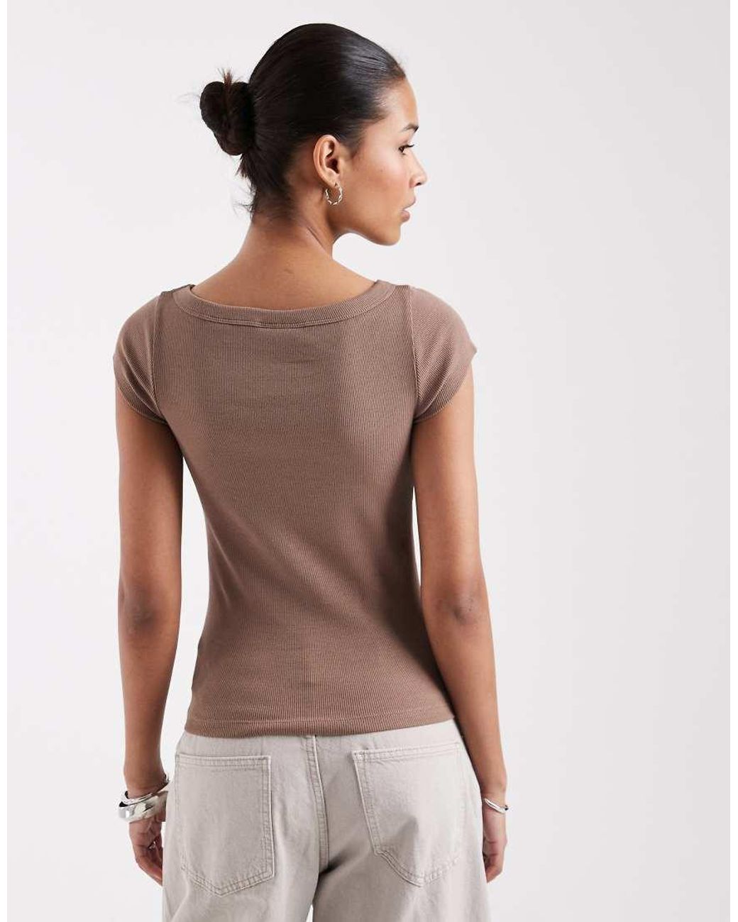 JJXX Multicolor Ribbed Boat Neck Tee