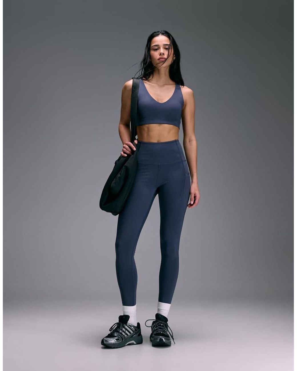 4505 Blue Active Push Up Medium Support Sports Bra