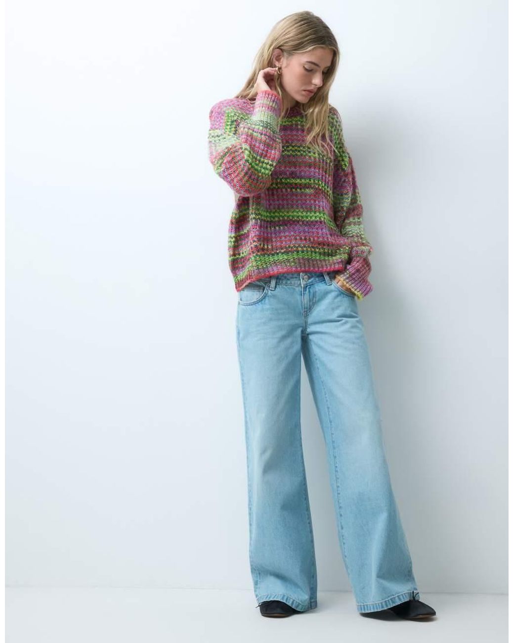 JJXX Gray Spacedye Knitted Sweater