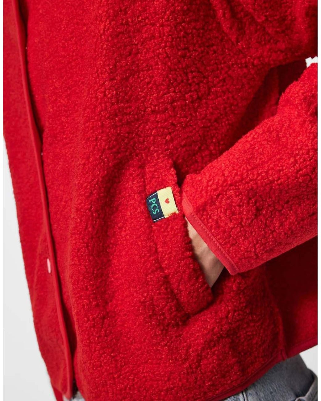 Pieces Red Teddy Jacket