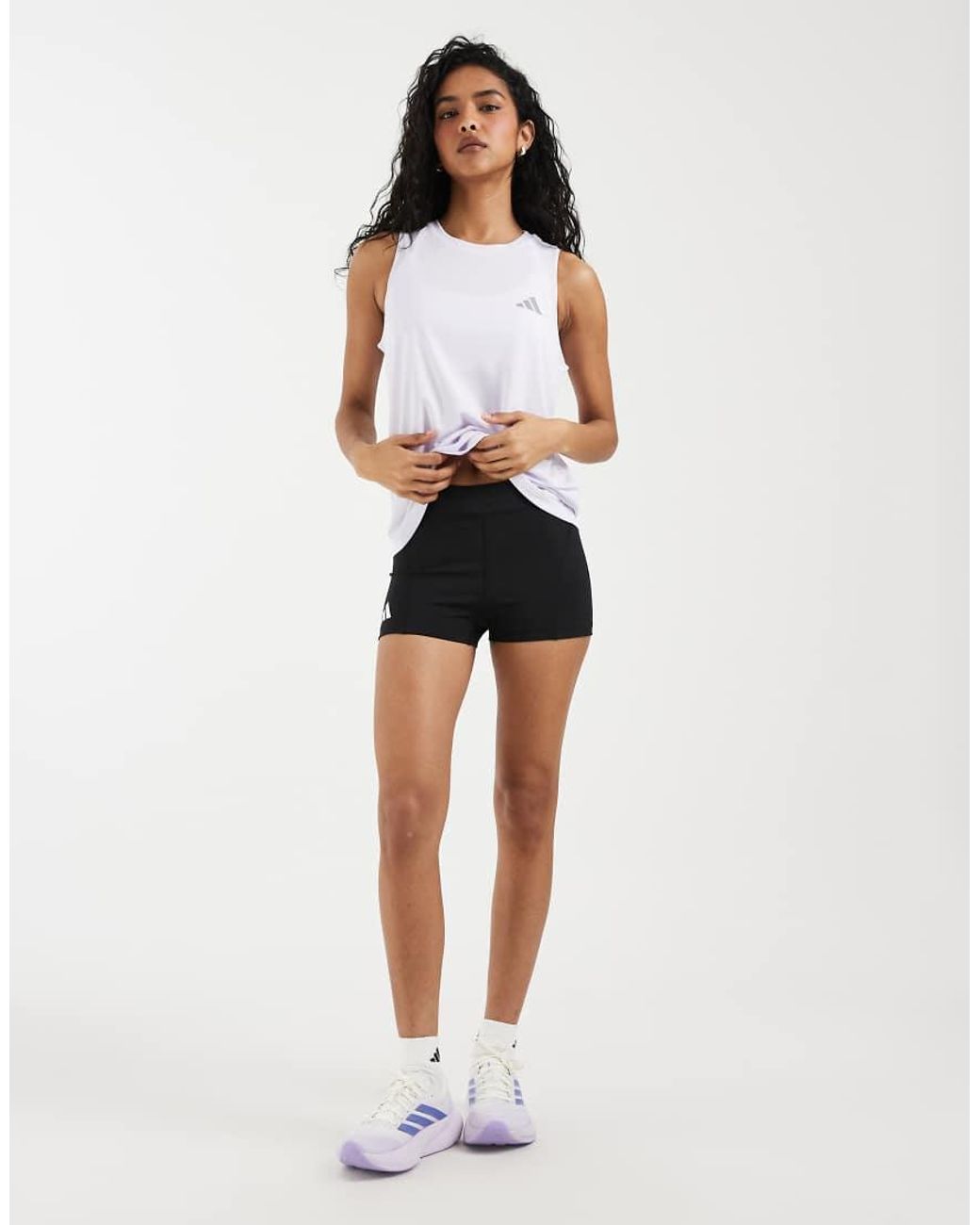 Adidas Originals White Adidas Running Adizero Booty Shorts