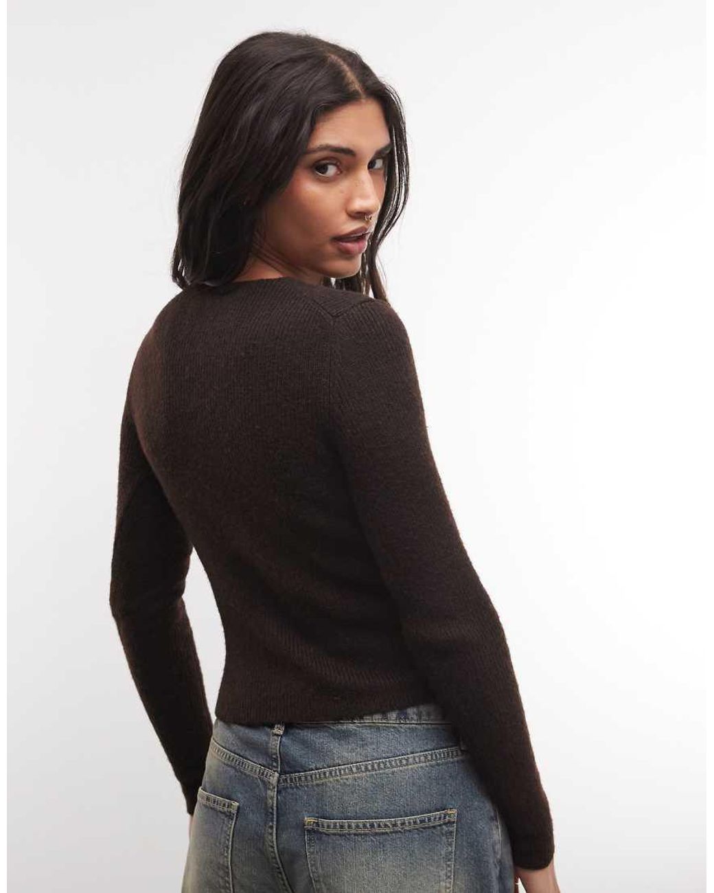 Monki Black Exclusive Knitted Compact Cardigan