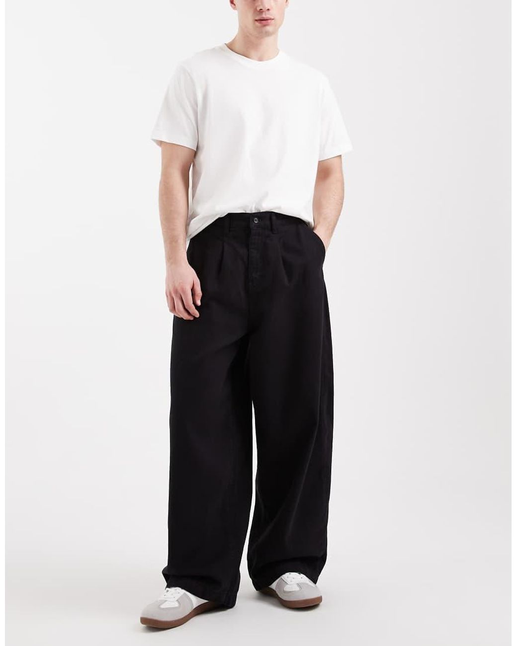 ASOS Black Oversized baggy Pants for men