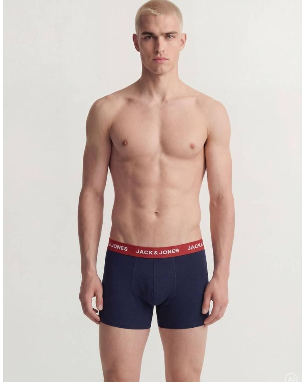 Jack & Jones Blue Solid 12 Pack Jersey Stretch Trunks for men
