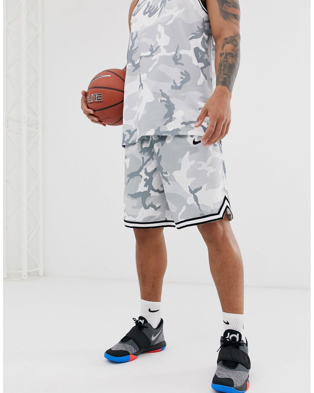 Nike Basketball Dna Camo Shorts in Grey for Men | Lyst Canada