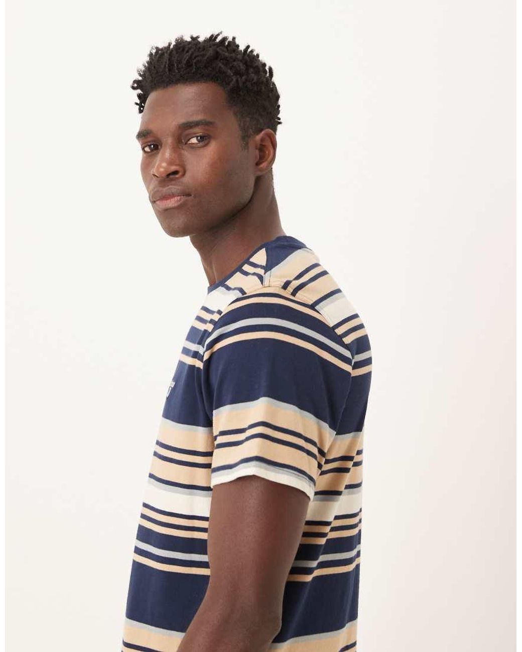 Barbour Blue Aickmen Tailored Striped T-shirt for men