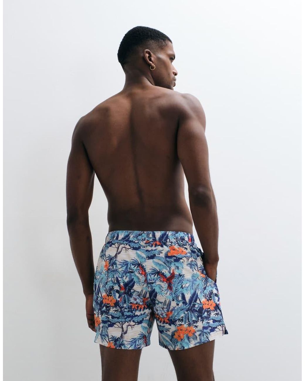 Panos Emporio Blue Classic Swimshort Hibiscus for men