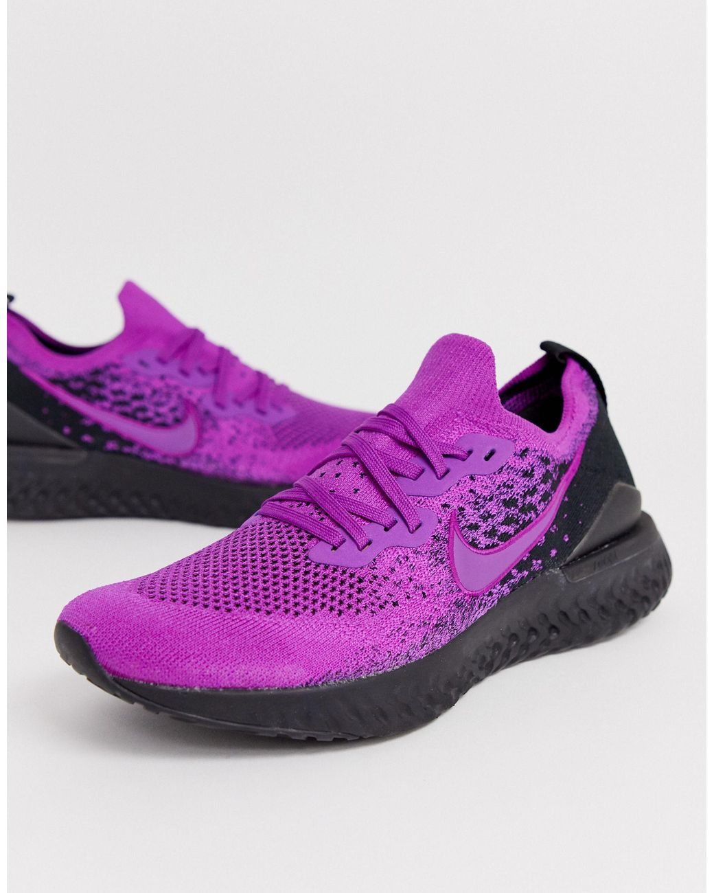 Nike Rubber Epic React Flyknit 2 Running Shoes in Purple for Men | Lyst