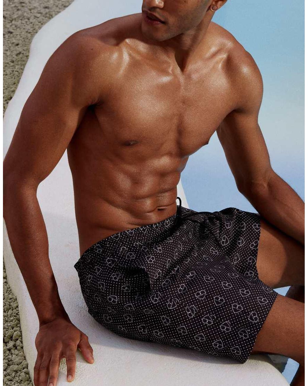 Carhartt Blue Slater Print Swim Trunks for men