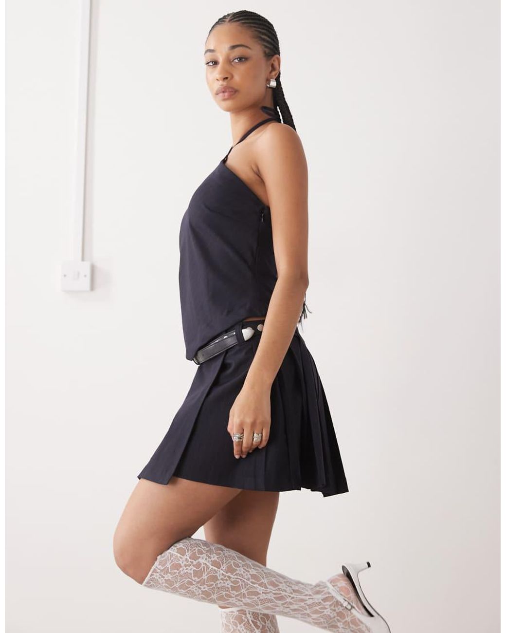 Weekday Multicolor Mix & Match Pleated Mini Skirt
