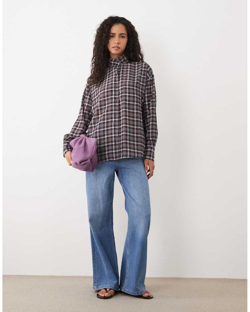 ASOS Gray Funnel Neck Shirt