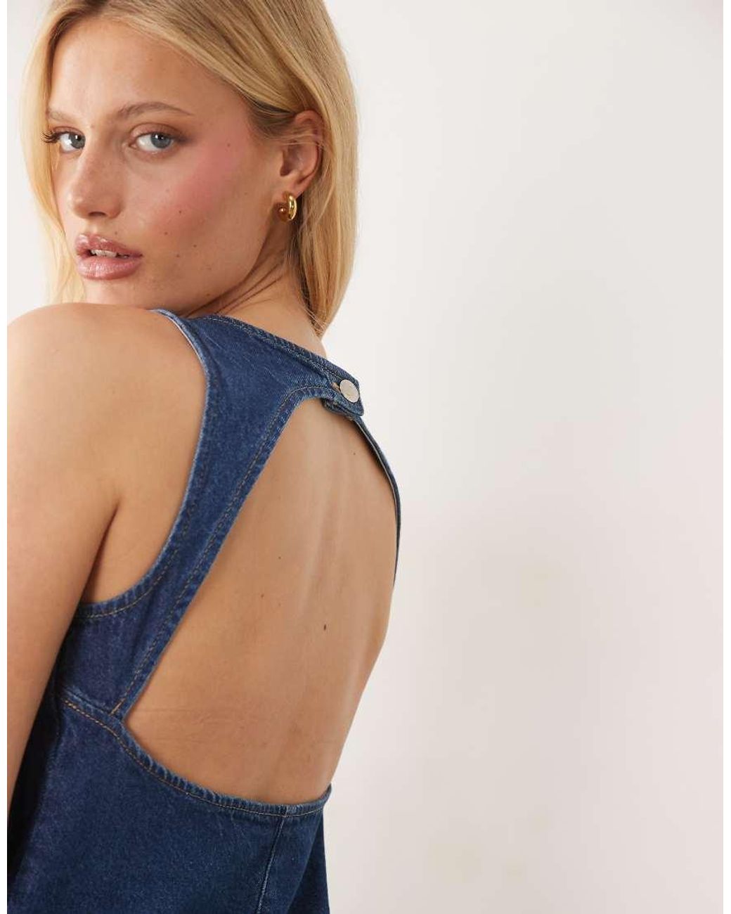 ASOS Blue Open Back Denim Mini Dress