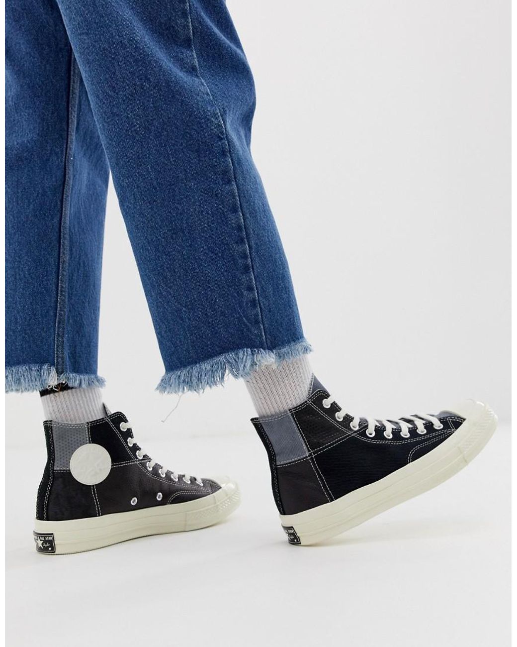Converse Chuck 70 Patchwork Sneakers in Black for Men | Lyst