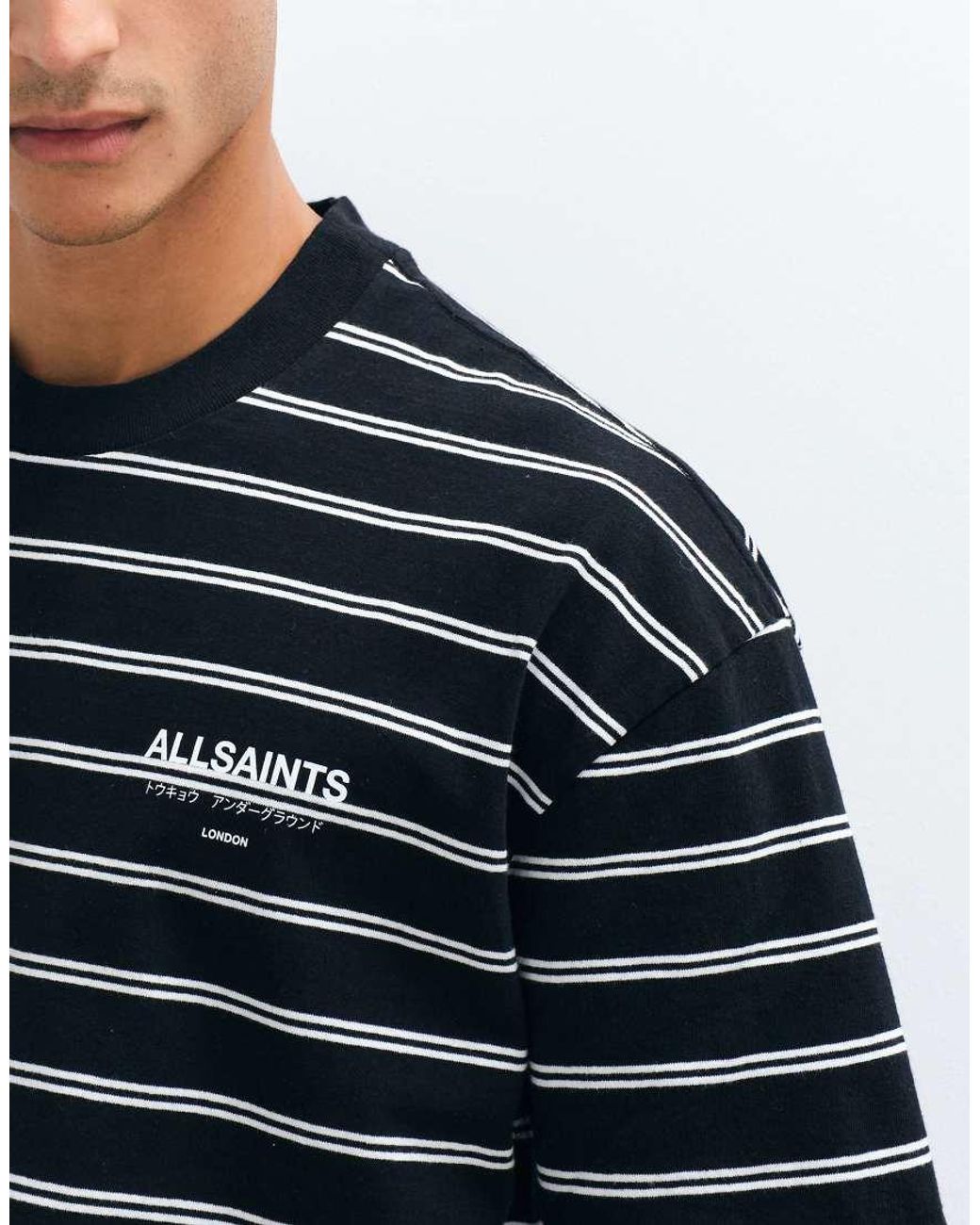 AllSaints Black Underground Oversized T-Shirt for men