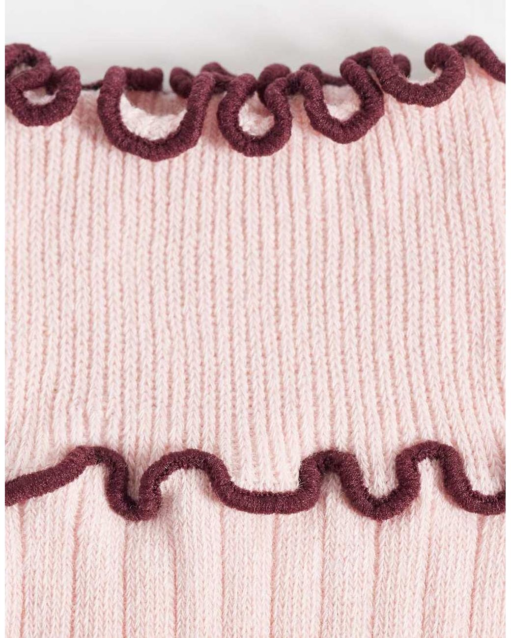 Cotton On Red 2pk The Perfect Pair Frill Ribbed Ankle Socks