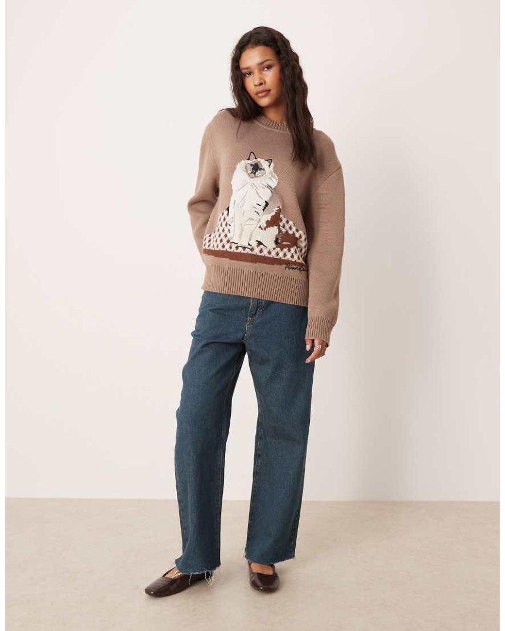 House Of Sunny Brown Ragdoll Cat Crew Neck Jumper