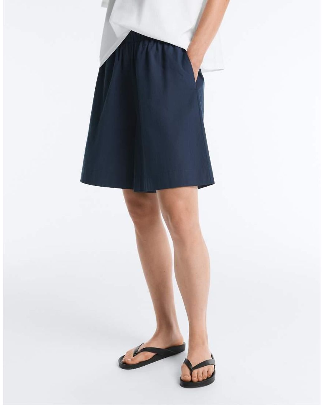 Oysho Blue 100% Cotton Bermuda Shorts