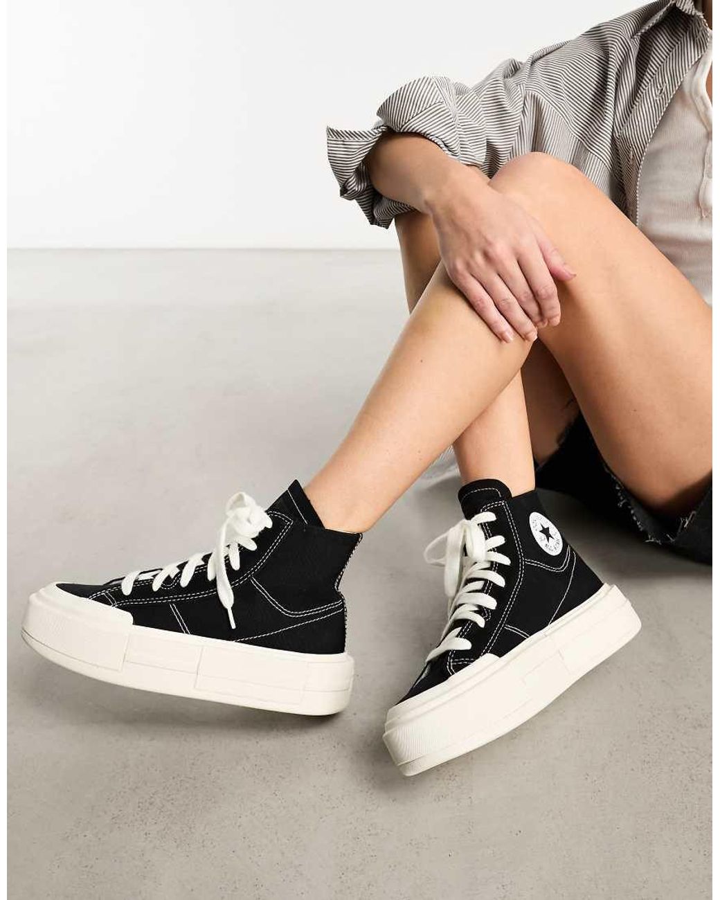 asos black high top converse