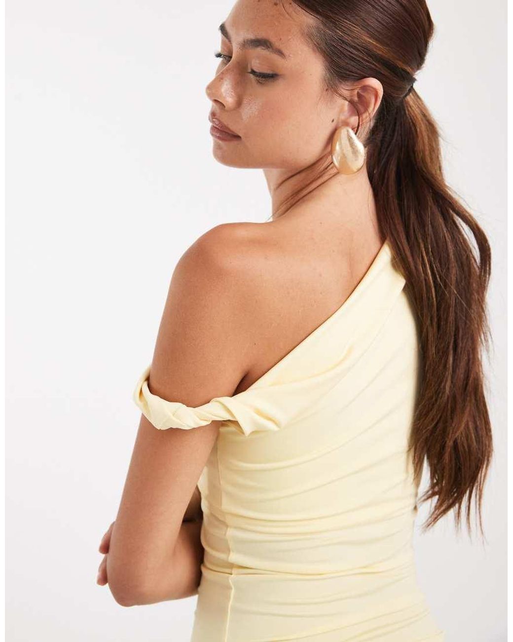 New Look Natural Fallen Shoulder Maxi Dress