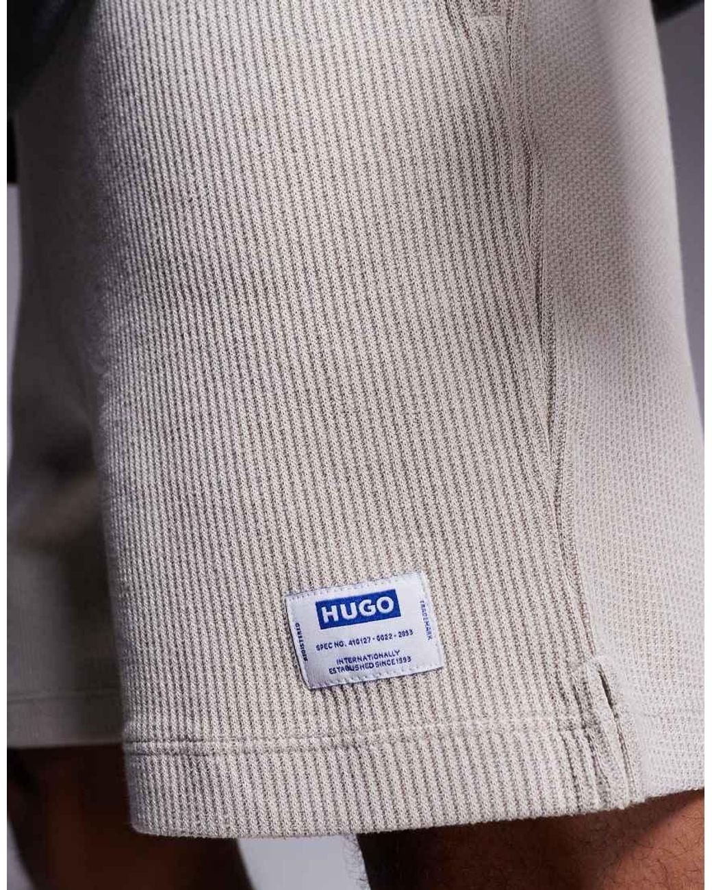 HUGO Gray Loose Fit Jersey Shorts for men