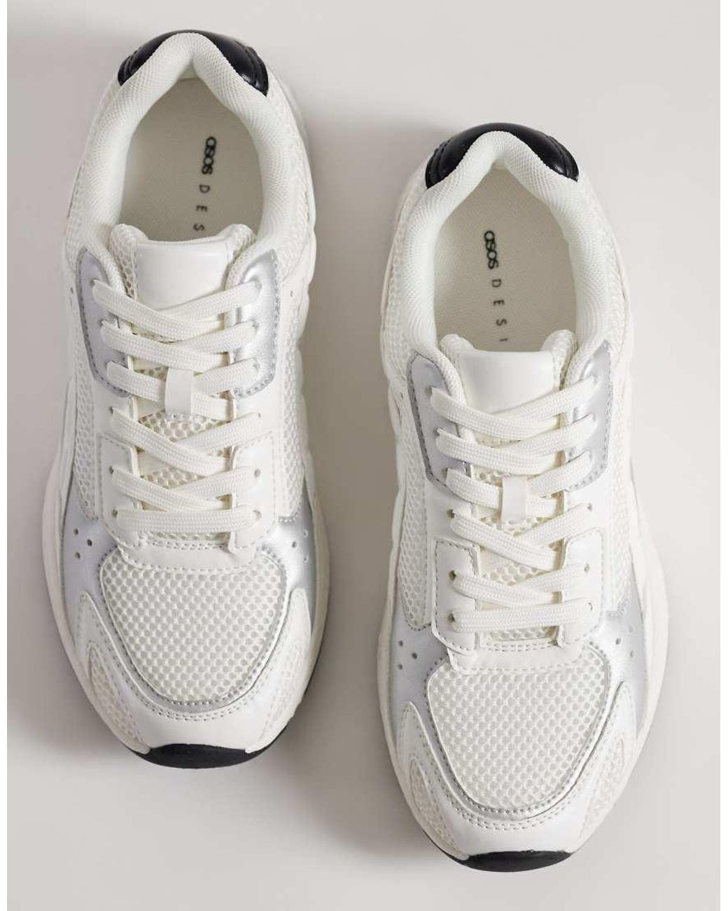 ASOS White Doodle Lace Up Sneakers
