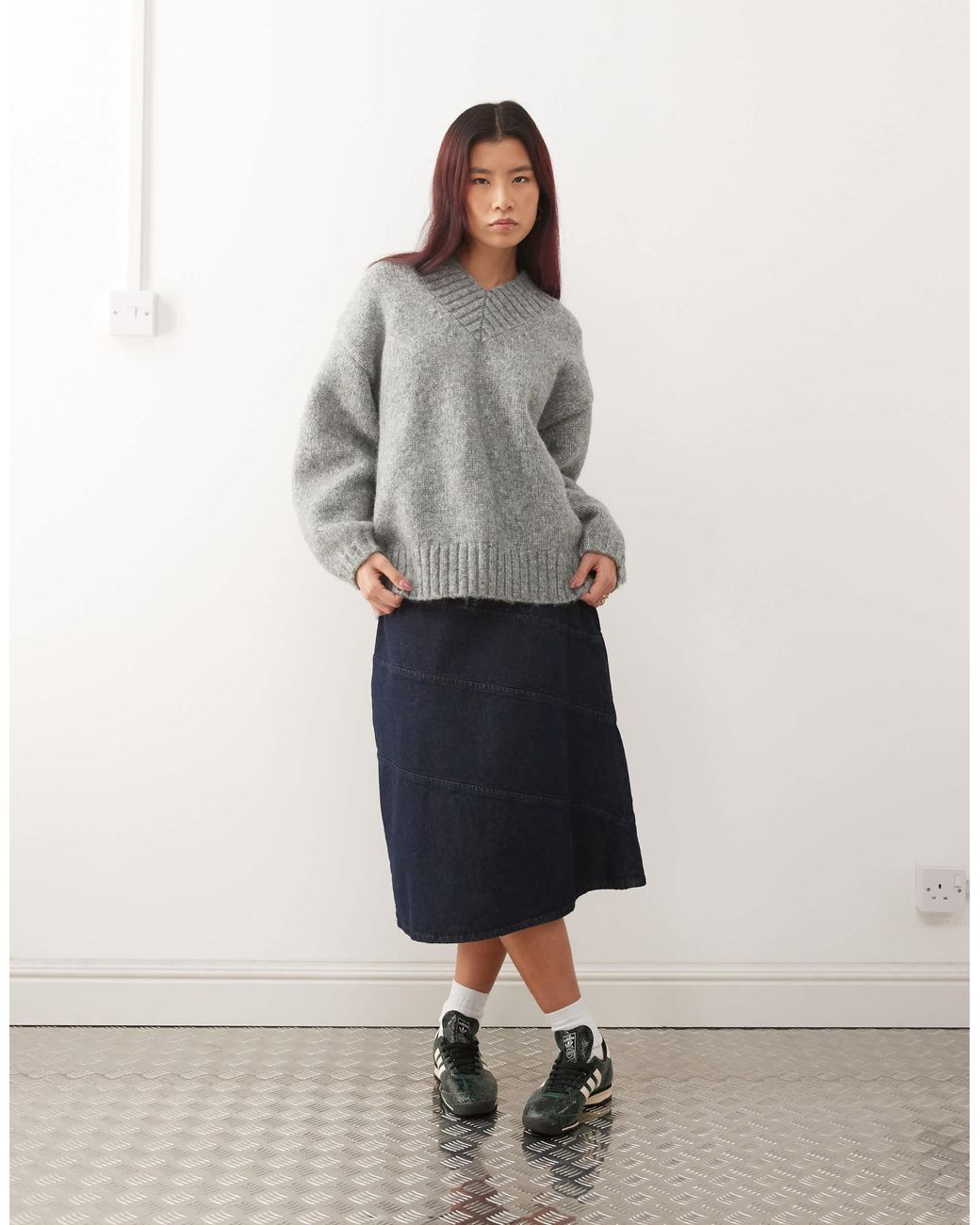 Monki Gray – oversize-pullover