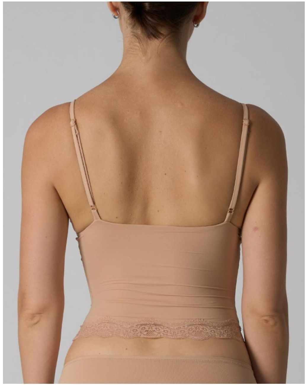 agon® Brown Lace Trim Cami Top