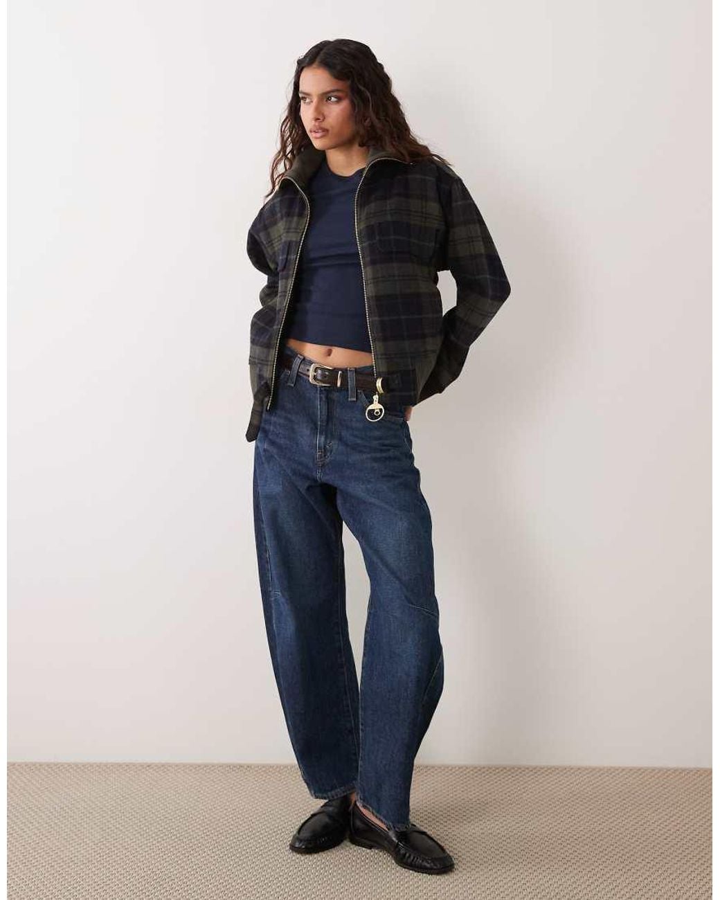 Barbour Blue Ivybridge Tartan Check Zip Through Jacket