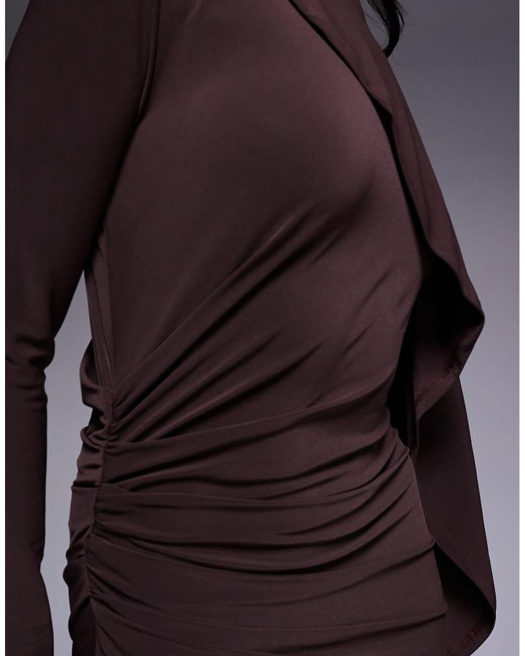 DASKA Blue Slinky Cape Detail Maxi Dress