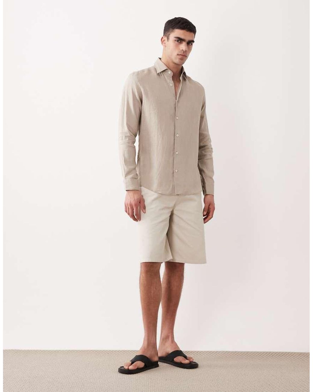 Mango Natural 100% Linen Relaxed Shirt for men