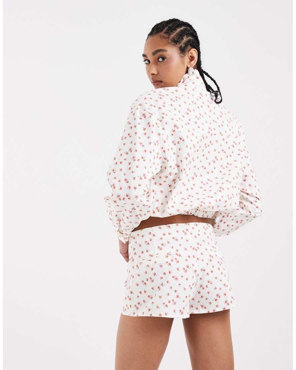 ASOS White Micro Shorts Co Ord