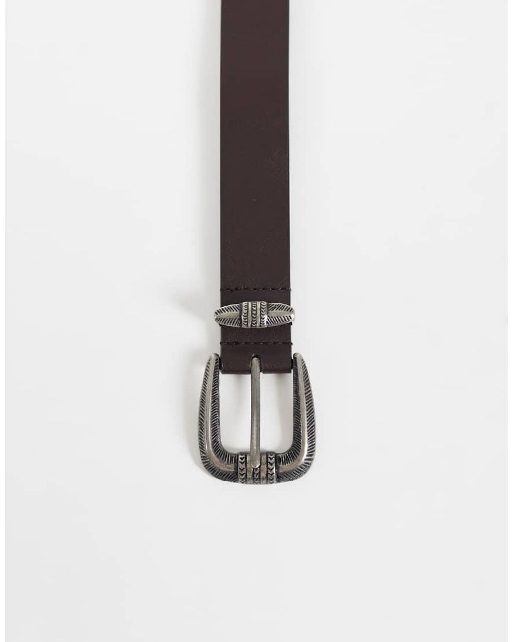 ASOS Gray Skinny Belt With Disks for men
