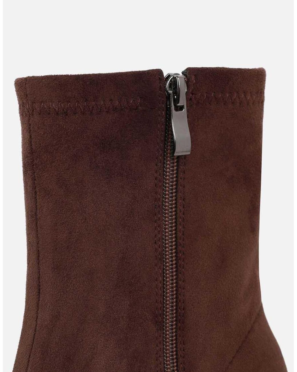 SIMMI Natural Bark Block Heeled Ankle Boots