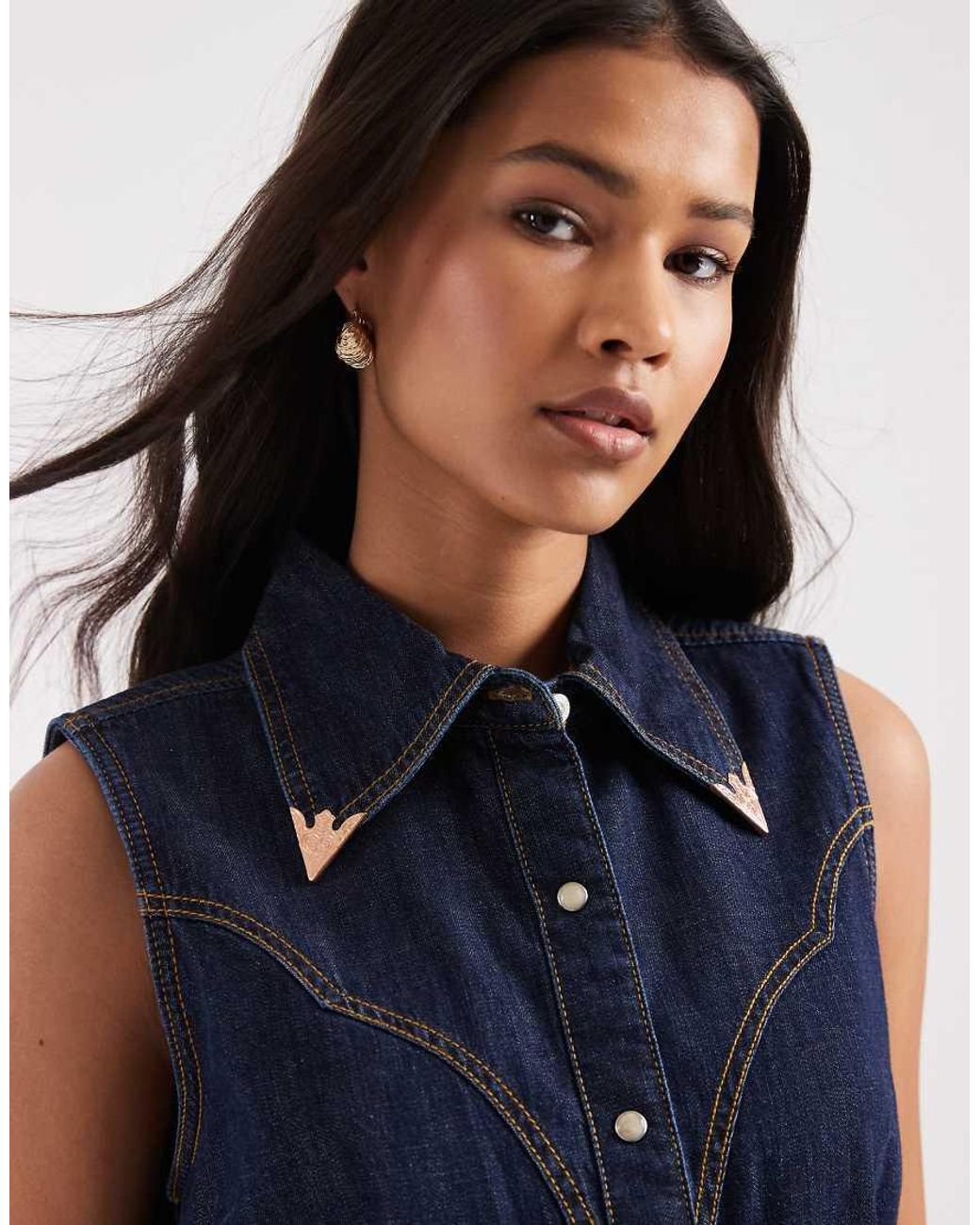 Wrangler Blue X Lainey Wilson Flame Sleeveless Denim Shirt