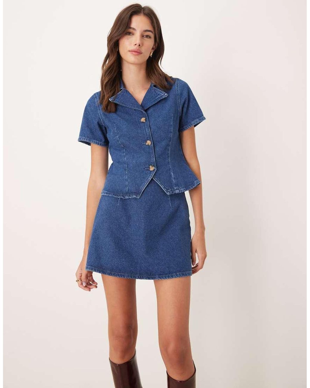 ASOS Blue Denim Mini Skirt Co-ord