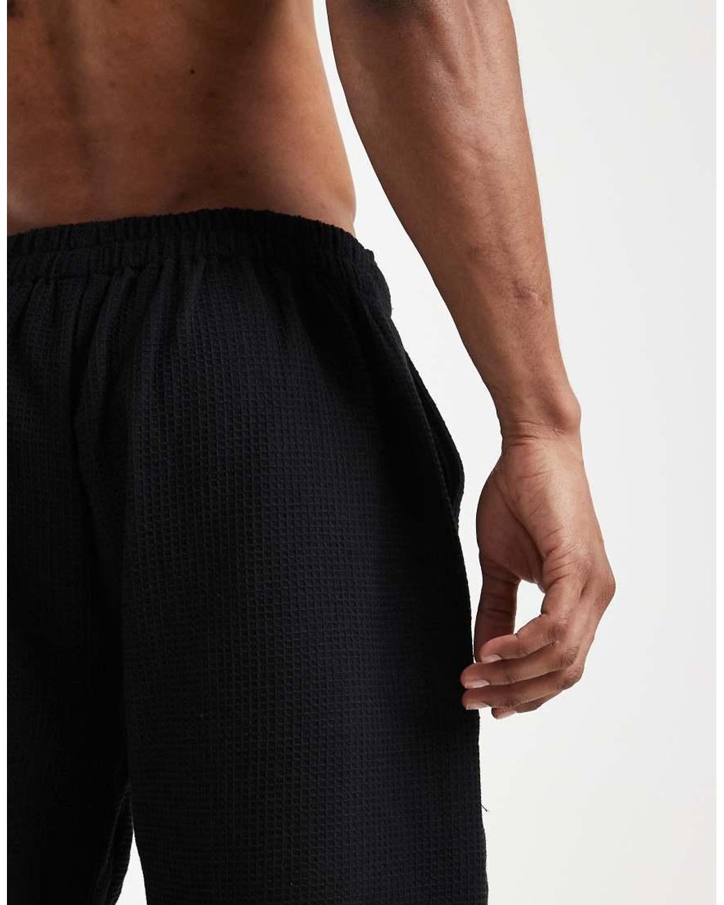 Sol Beach Black Waffle Beach Shorts for men