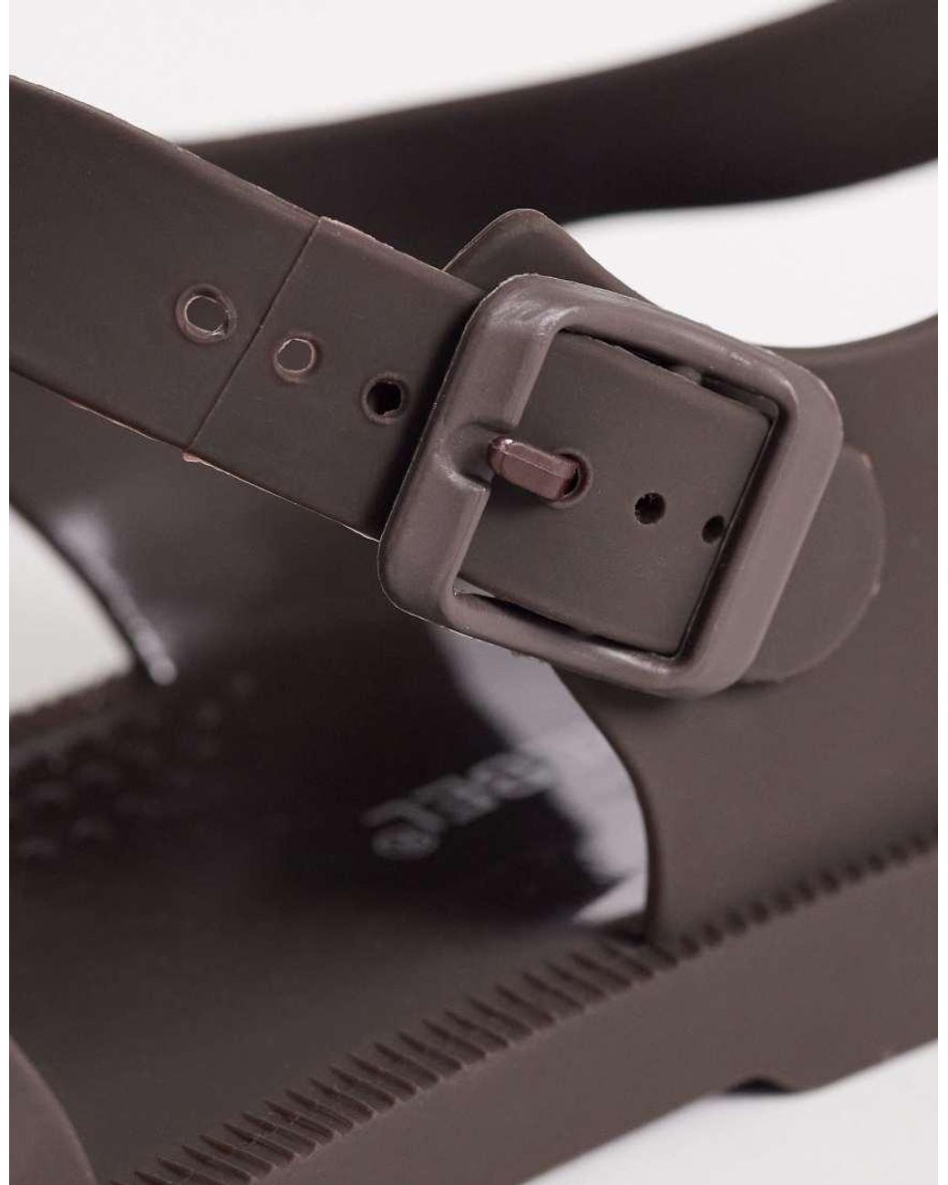 London Rebel Brown Abby Caged Flat Sandals