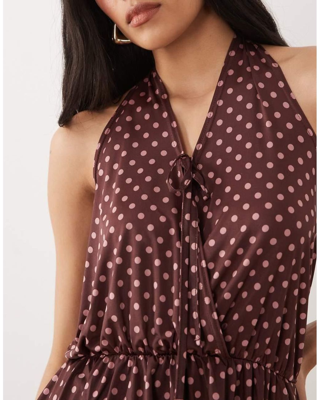 Miss Selfridge Multicolor Halterneck Wrap Top With Gathered Waist