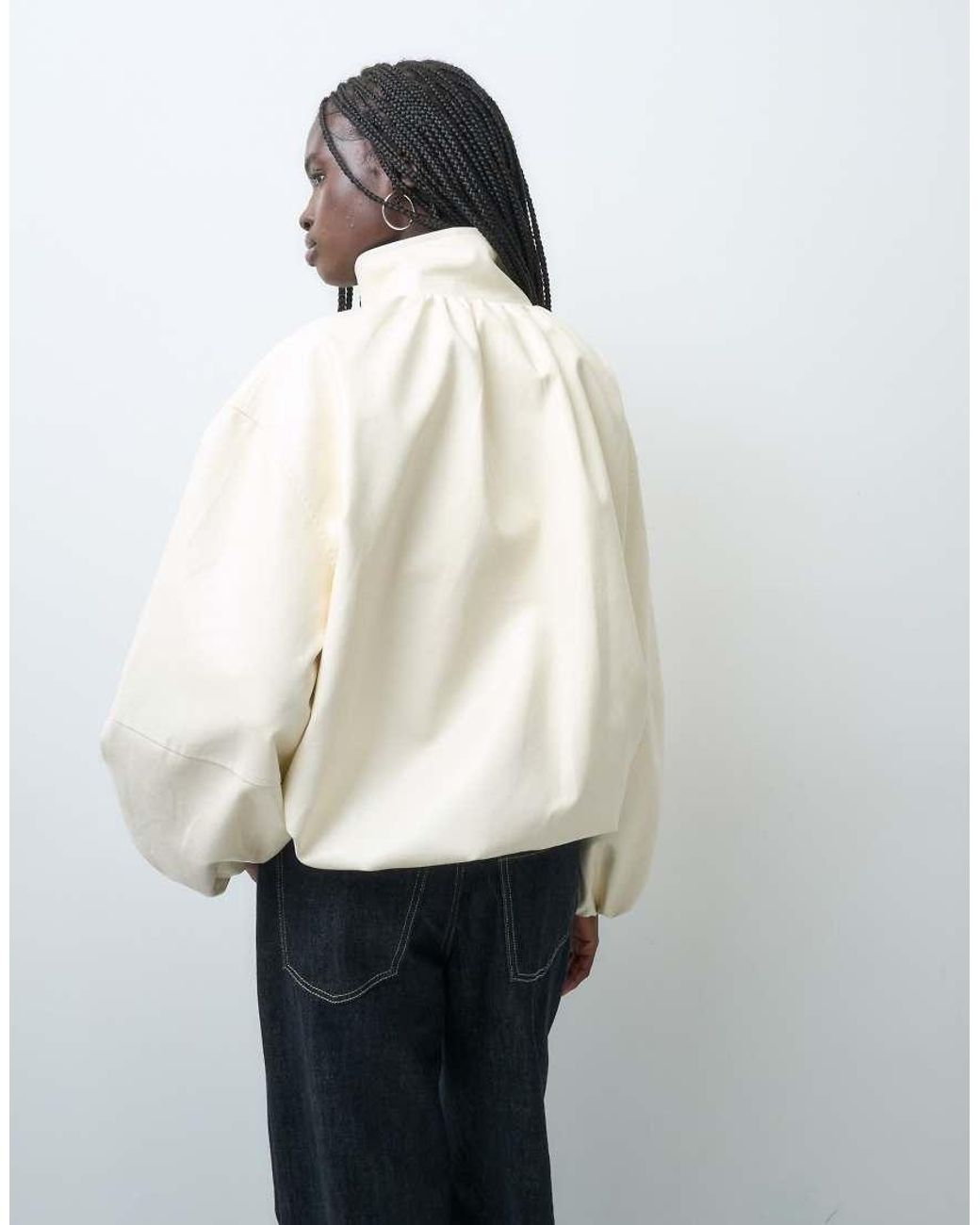 ASOS White Tailored Faux Leather Track Jacket