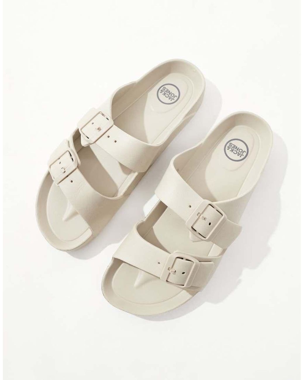 Jack & Jones White Moulded Double Strap Sandal for men